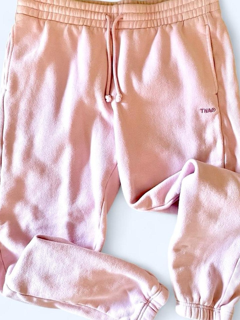 Aritzia TNA Cozy Fleece Boyfriend Fit Pink Sweatpants